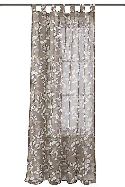 Joyswahl Gardine (1 St), Schlaufen, halbtransparent, Blätter Druck, Leineno günstig online kaufen