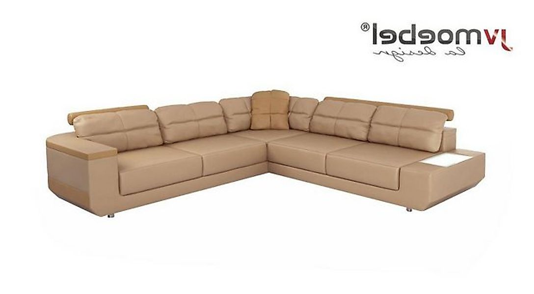 Xlmoebel Ecksofa Luxuriöses Ledersofa in L-Form mit modernem Stoffbezug und günstig online kaufen