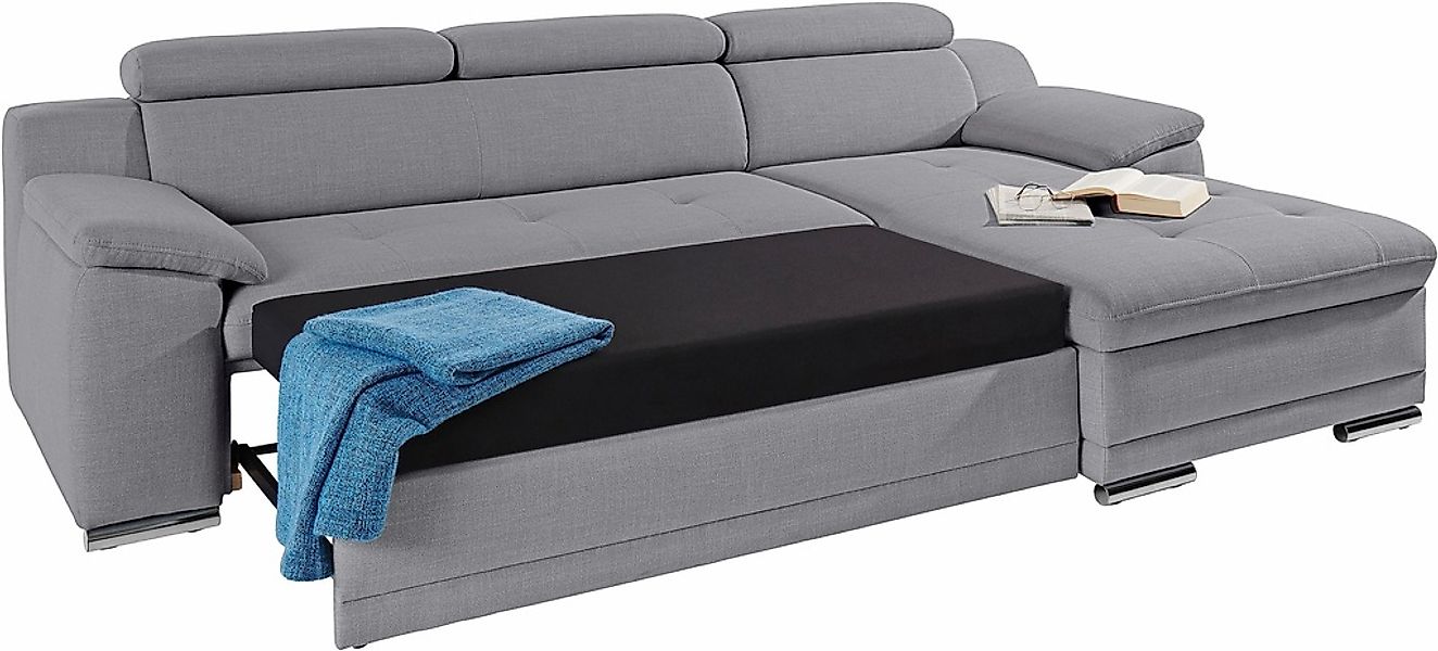 sit&more Ecksofa »Andiamo L-Form« wahlweise mit Bettfunktion, inklusive Kop günstig online kaufen