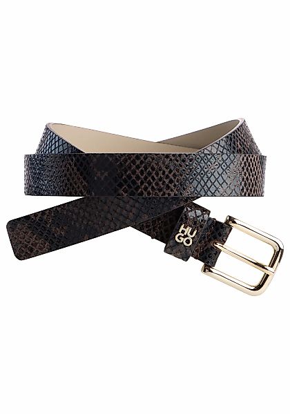 HUGO Ledergürtel "Tina HU-GO Pt Sz25" mit Allover-Muster in Schlangen-Optik günstig online kaufen