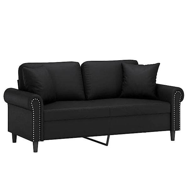 vidaXL 2-Sitzer-Sofa mit Zierkissen Schwarz 140 cm Kunstleder 3200930 günstig online kaufen