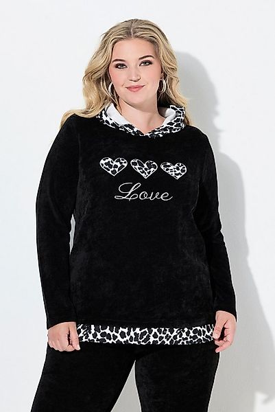 MIAMODA Sweatshirt Hoodie Kapuzensweater Flausch-Sweat Leo-Details günstig online kaufen