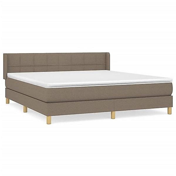 vidaXL Bettgestell Boxspringbett mit Matratze Taupe 160x200 cm Stoff Bett B günstig online kaufen