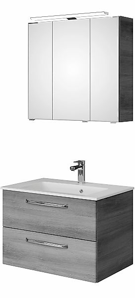 Saphir Badmöbel-Set "Trentino 2-tlg Mineralmarmor-Waschtisch,Spiegelschrank günstig online kaufen