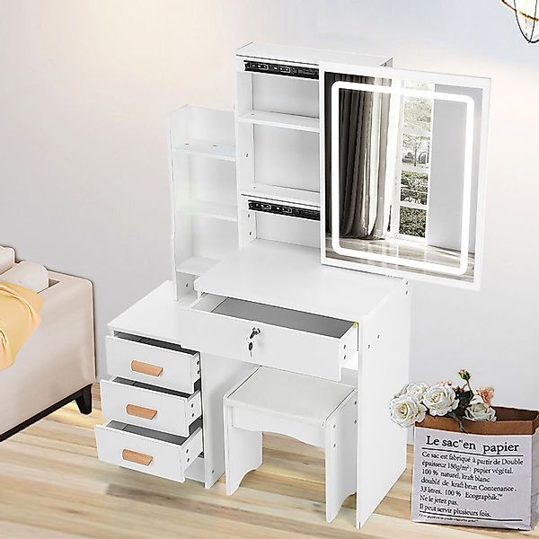 oyajia Schminktisch Frisierkommode mit Hocker, Frisiertisch günstig online kaufen