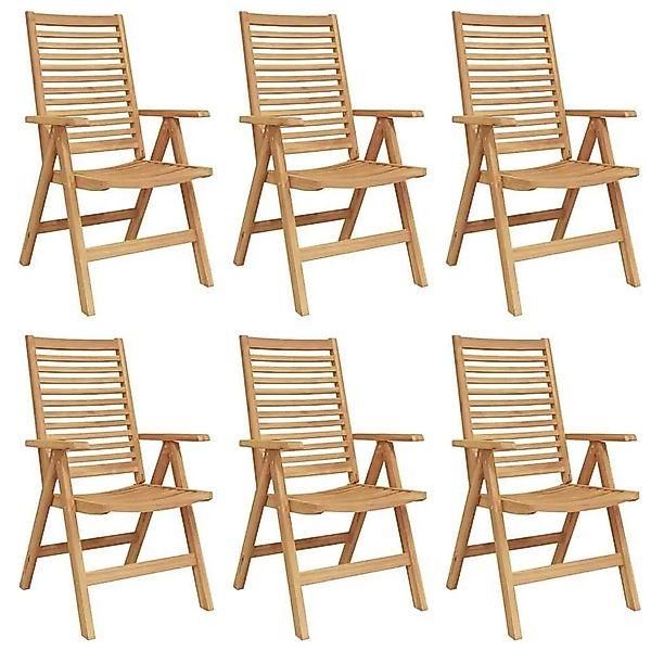 vidaXL Gartenstuhl 6 Stk Braun 52 x 64,5 x 108 cm Teak-Massivholz 3376032 günstig online kaufen