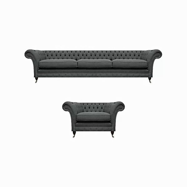 JVmoebel Chesterfield-Sofa Sofagarnitur Komplett 2tlg Sofa Dreisitze Couch günstig online kaufen