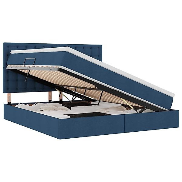 vidaXL Stauraumbett mit Matratze Blau 160 x 200 cm Kunstleder 3371921 günstig online kaufen