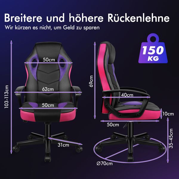 ALFORDSON Bürostuhl Racing Schreibtischstuhl, Drehbarer PC-Gaming-Stuhl günstig online kaufen