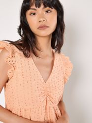 Apricot Blusentop Broderie Top mit Rüschen günstig online kaufen