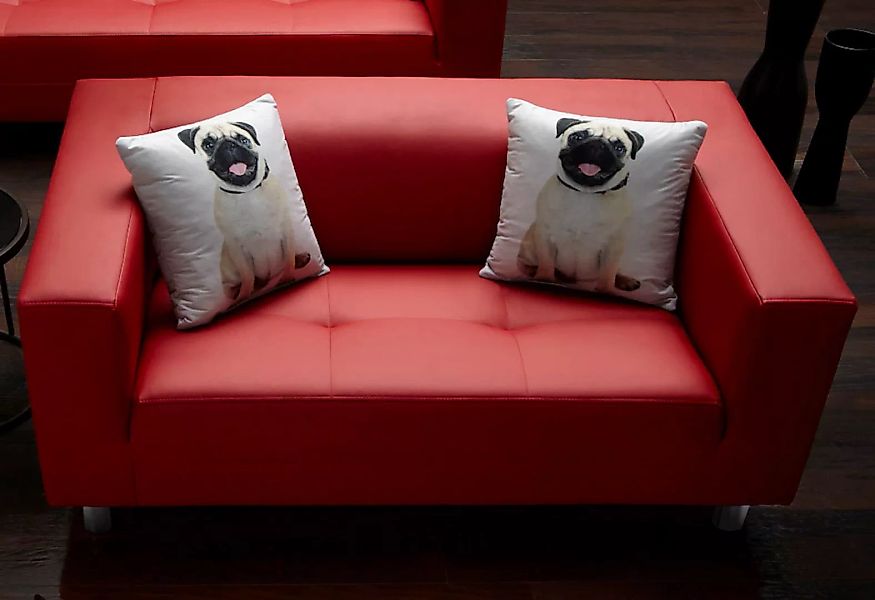 COLLECTION AB 3-Sitzer, mit 2 lustigen Hunde-Zierkissen, frei im Raum stell günstig online kaufen