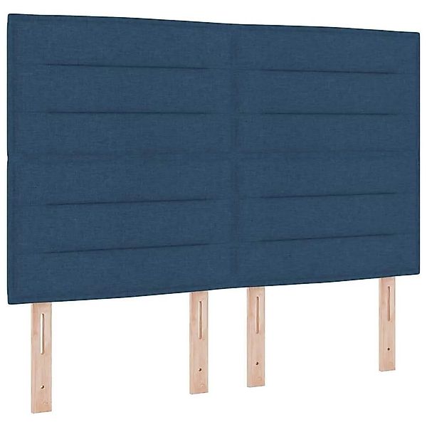 vidaXL Boxspringbett mit Matratze mit Kopfteil Blau 140 x 190 cm Stoff 3342 günstig online kaufen