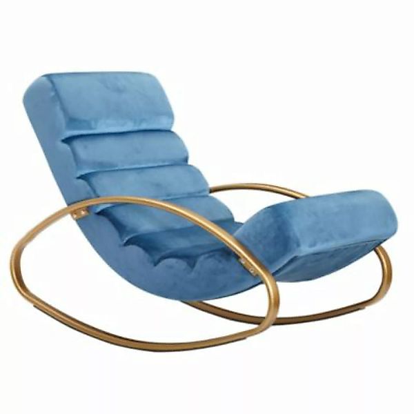 FineBuy Relaxliege Samt 50 x 38 cm Sitzfläche blau günstig online kaufen
