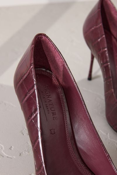 Next Spitze Sigature Leder-Pumps mit Kroko-Prägung günstig online kaufen