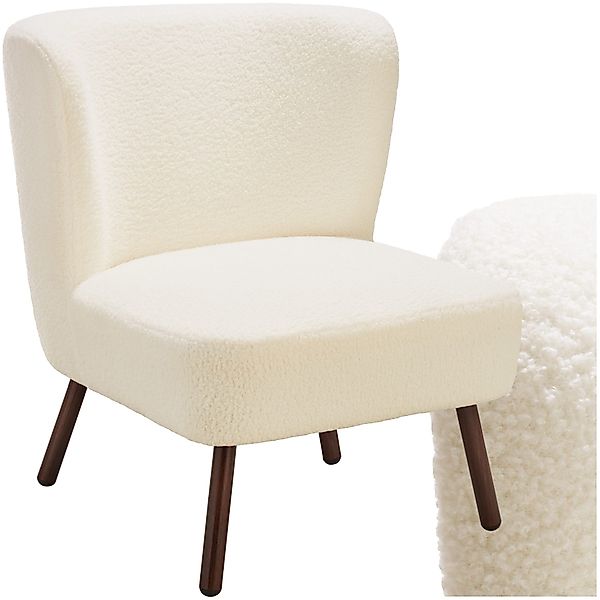tectake Relaxsessel Teddy-Cocktailsessel, gepolstert, mit Bouclé-Bezug günstig online kaufen