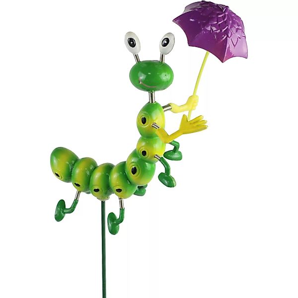 Deko-Gartenstecker Raupe mit Schirm 42 cm günstig online kaufen