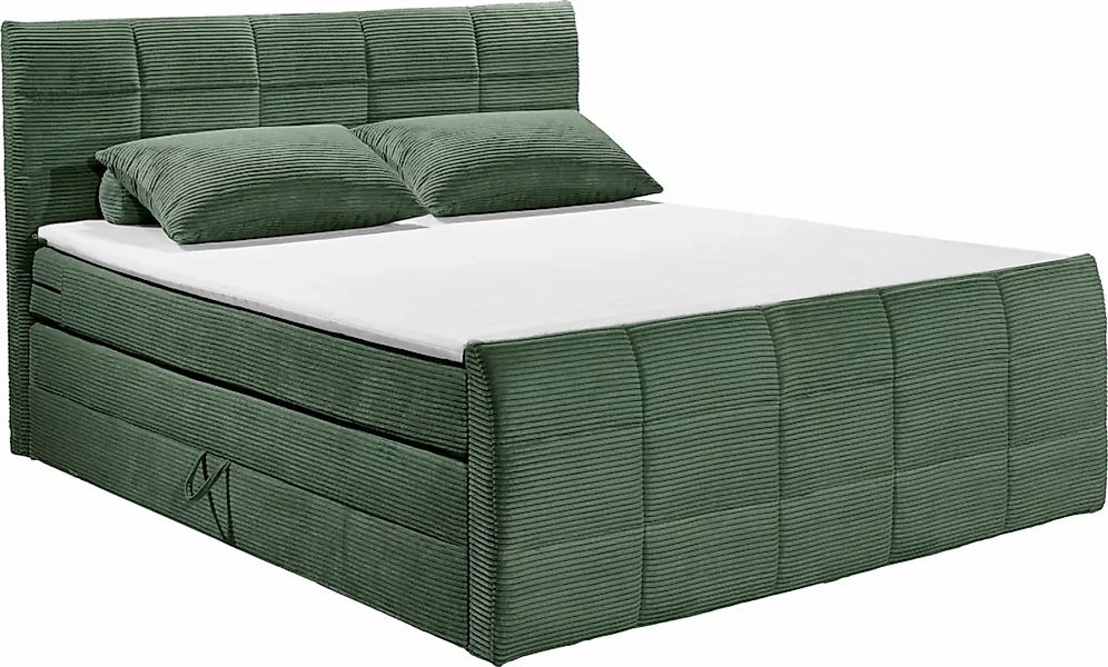 ED EXCITING DESIGN Boxspringbett »Bolivia«, harte Seite mit Kokosmatte, wei günstig online kaufen