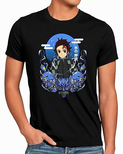 style3 T-Shirt Tanjiro Blue demon slayer anime japan manga cosplay günstig online kaufen