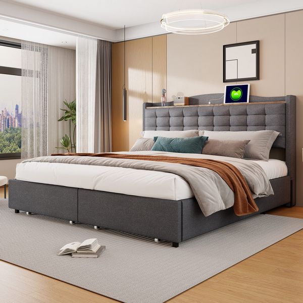 HAUSS SPOLE Polsterbett 160x200 mit USB-Ladeanschluss, günstig online kaufen