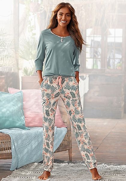 LASCANA Pyjama 2 Stk. tlg., mit gemusterter Hose günstig online kaufen