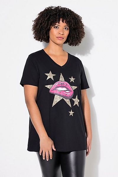 Angel of Style T-Shirt T-Shirt Komfort Fit Lippen-Motiv Ziersteinchen günstig online kaufen