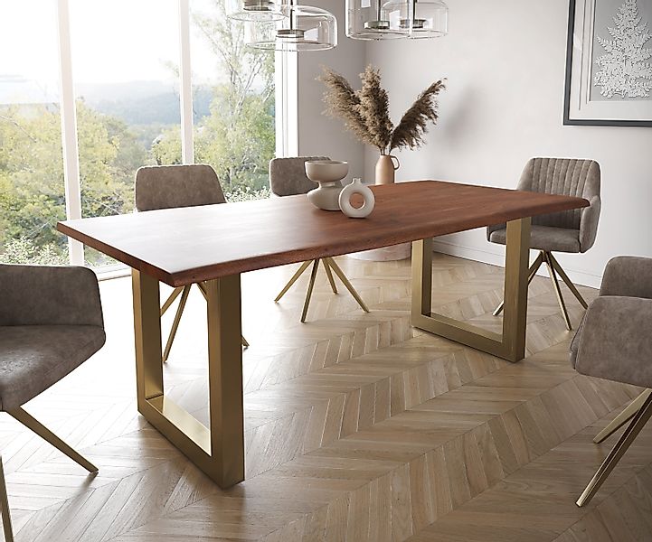DELIFE Esstisch Edge, Akazie Braun 200x100 günstig online kaufen