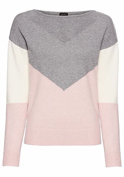 Laura Scott Strickpullover mit Ajourmuster und Streifen günstig online kaufen