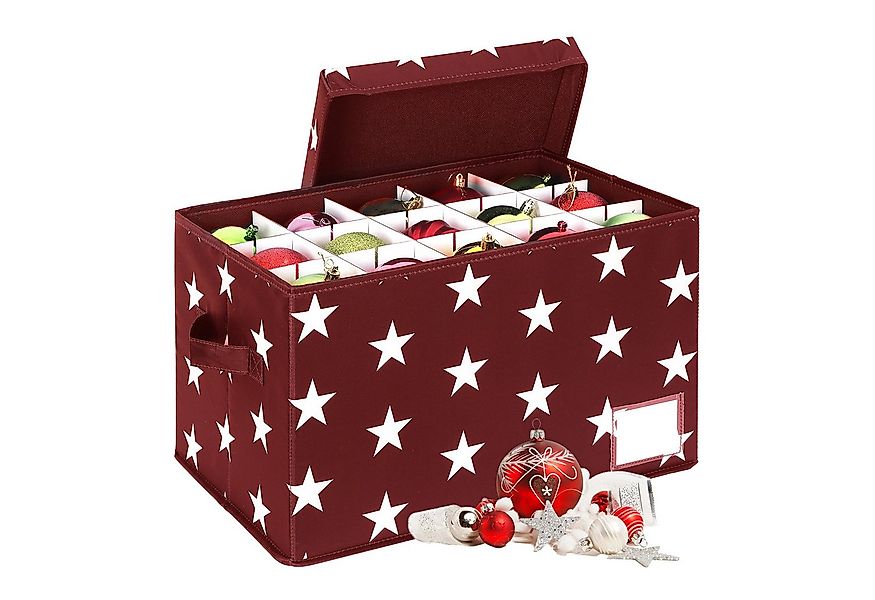 relaxdays Aufbewahrungsbox Weihnachtskugel Aufbewahrungsbox, rot günstig online kaufen