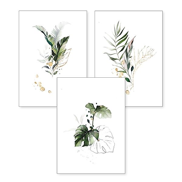 Kreative Feder Poster, Pflanzen (Set, 3 günstig online kaufen