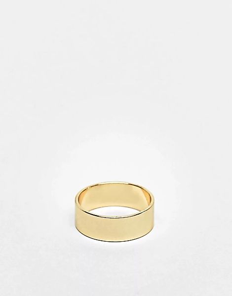 ASOS DESIGN – Flacher, goldfarbener Ring günstig online kaufen