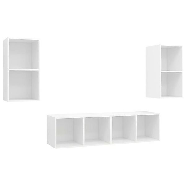 furnicato TV-Schrank TV-Wandschränke 4 Stk. Weiß Holzwerkstoff (1-St) günstig online kaufen
