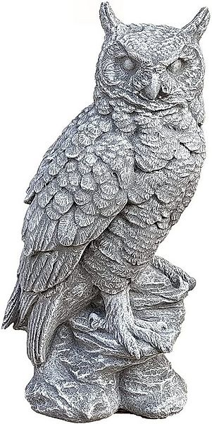 Stone and Style Gartenfigur Steinfigur grosse Eule auf Stein naturgetreu günstig online kaufen