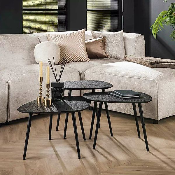 Beistelltische Sofa Set aus Metall Schwarz (dreiteilig) günstig online kaufen