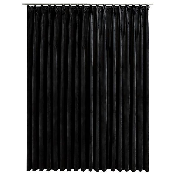 Verdunkelungsvorhang Mit Haken Samt Schwarz 290 X 245 Cm günstig online kaufen