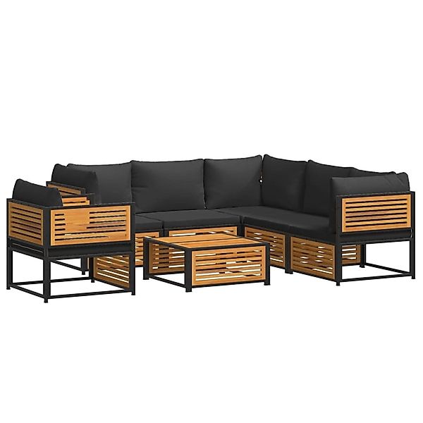 vidaXL Gartenlounge-Set 7-tlg. Garten-Sofagarnitur mit Kissen günstig online kaufen