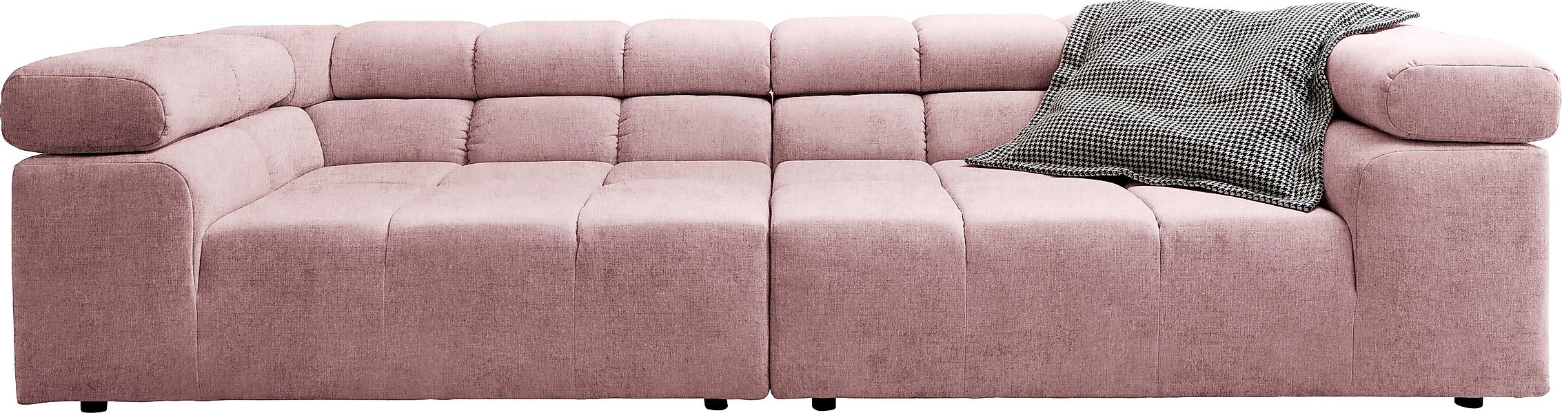 INOSIGN Big-Sofa "Ancona B/T/H: 290/110/70 cm" auffällige Steppung, inkl. 2 günstig online kaufen