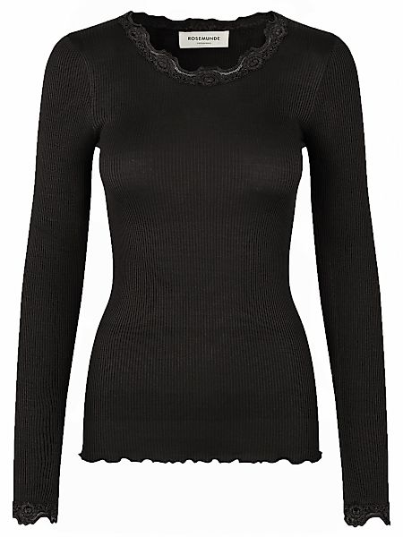 rosemunde Longsleeve "Babette silk shirt" Langarm, mit Spitze, feminin, beq günstig online kaufen