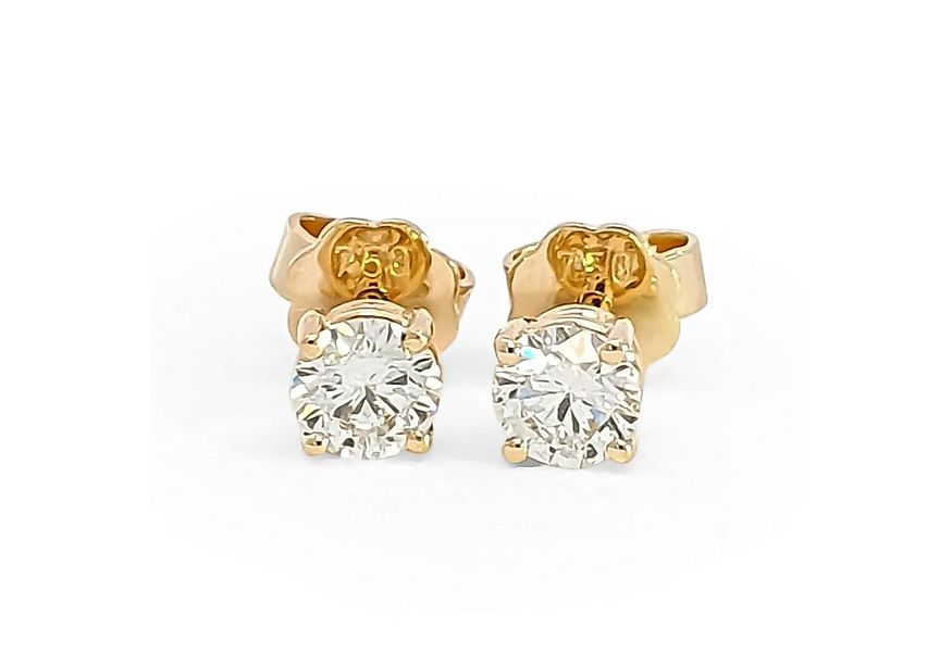 Webgoldschmied Paar Ohrstecker Ohrstecker 750 Gold mit 2 Brillanten 0,80 ct günstig online kaufen