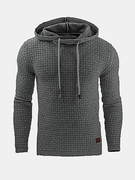 Herren Kapuzenpullover mit Jacquard einfarbig günstig online kaufen