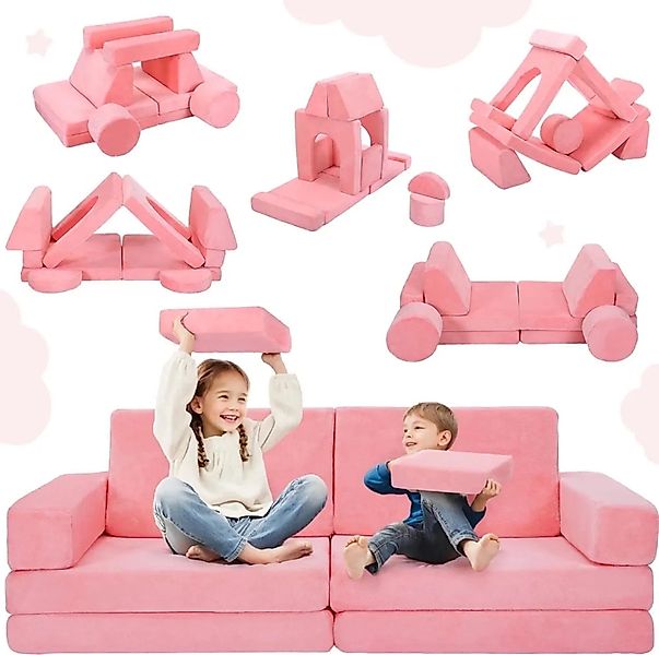 CAVEEN Kindersofa, 14tlg. Multifunktional Spieltisch Puzzle günstig online kaufen