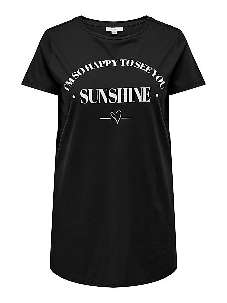 ONLY Curvy Longline T-shirt Damen Schwarz günstig online kaufen