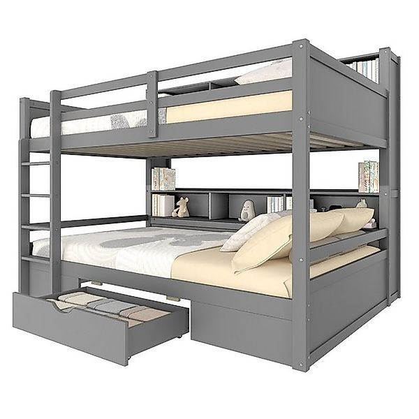 HAUSS SPOLE Etagenbett 90x200cm mit Schubladen, Staufächern und Sicherer Za günstig online kaufen