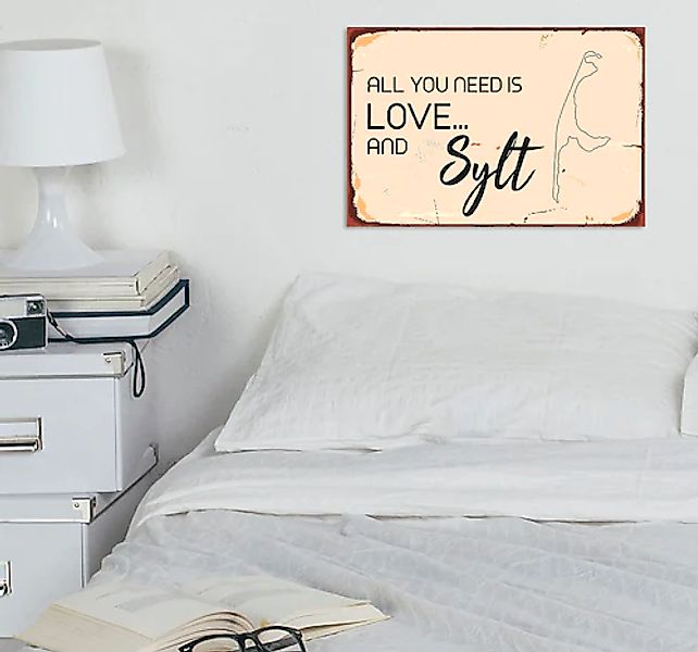 queence Metallbild »Love and Sylt« Schriftzug   Schriftzüge 1 Stk. tlg. Sta günstig online kaufen