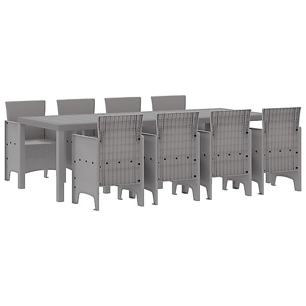 vidaXL 9-tlg Garten-Essgruppe Weiß Poly Rattan 3378742 günstig online kaufen