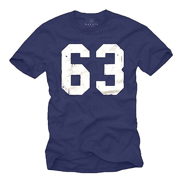 MAKAYA Print-Shirt Herren Mücke 63 Zahl Football Trikot Geschenke Geburtsta günstig online kaufen