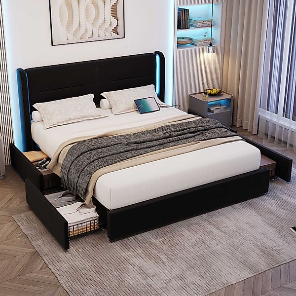 BlingBin Polsterbett Stauraumbett Funktionsbett Jugendbett (1-tlg., günstig online kaufen