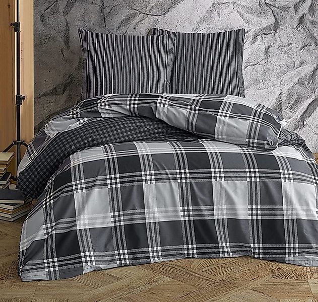 One Home Bettwäsche Kariert, Renforcé, 3 günstig online kaufen