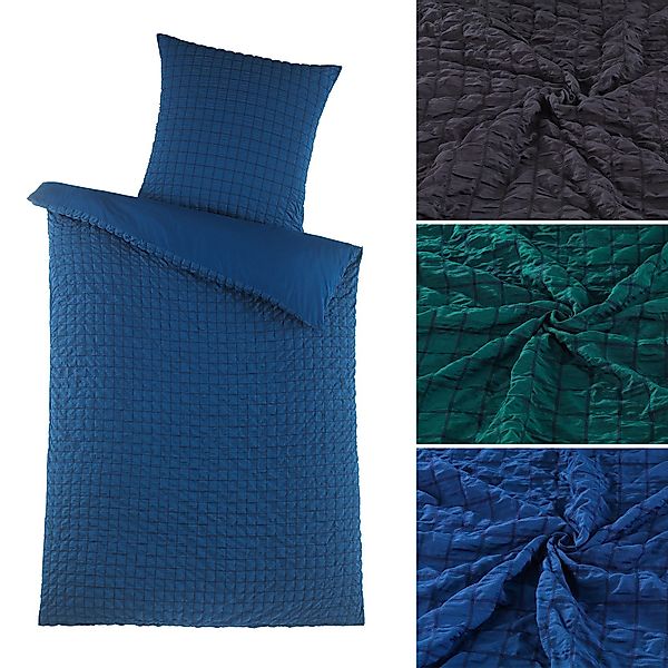 Visaggio Bettwäsche Seersucker Bettbezug Set Quadrat günstig online kaufen