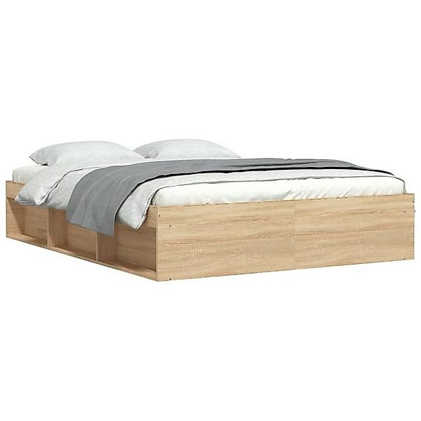 vidaXL Bettgestell, Bettrahmen Sonoma-Eiche 140x190 cm günstig online kaufen