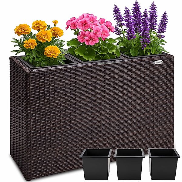 Polyrattan Blumentopf Braun 83x30,5x60cm günstig online kaufen